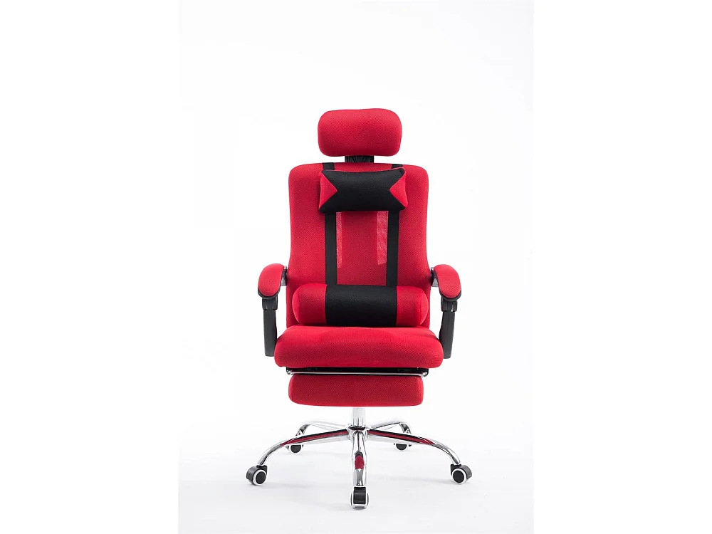 Chaise de bureau - Similicuir & Métal chromé - Rouge - Fellow