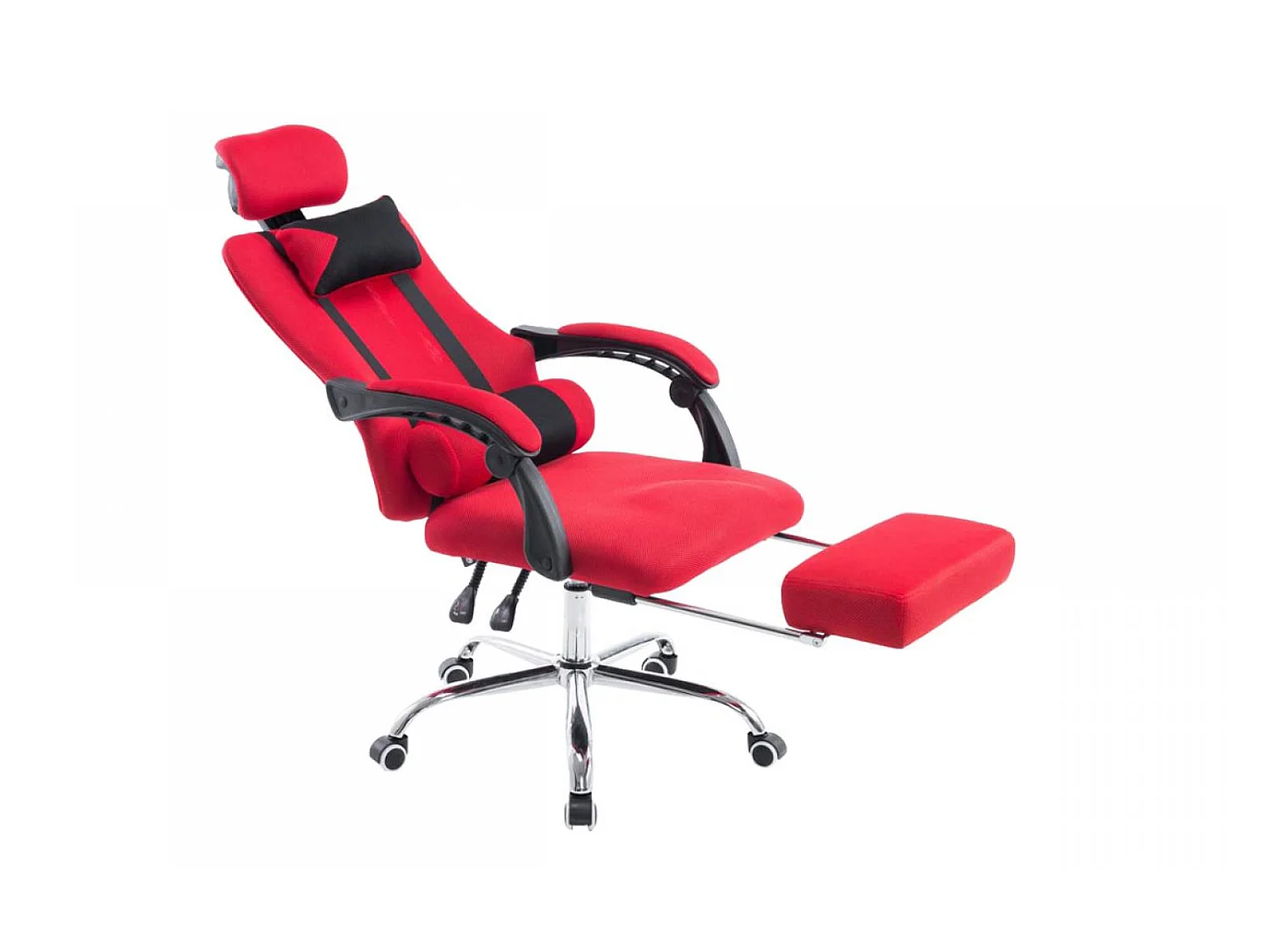 Chaise de bureau - Similicuir & Métal chromé - Rouge - Fellow