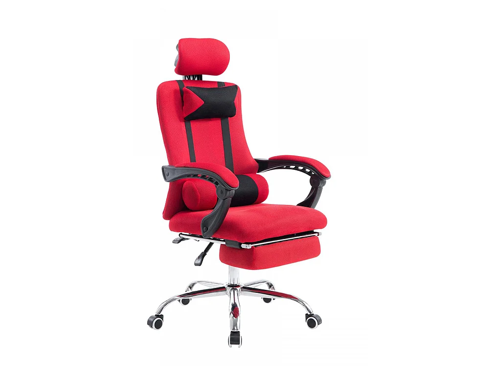 Chaise de bureau - Similicuir & Métal chromé - Rouge - Fellow