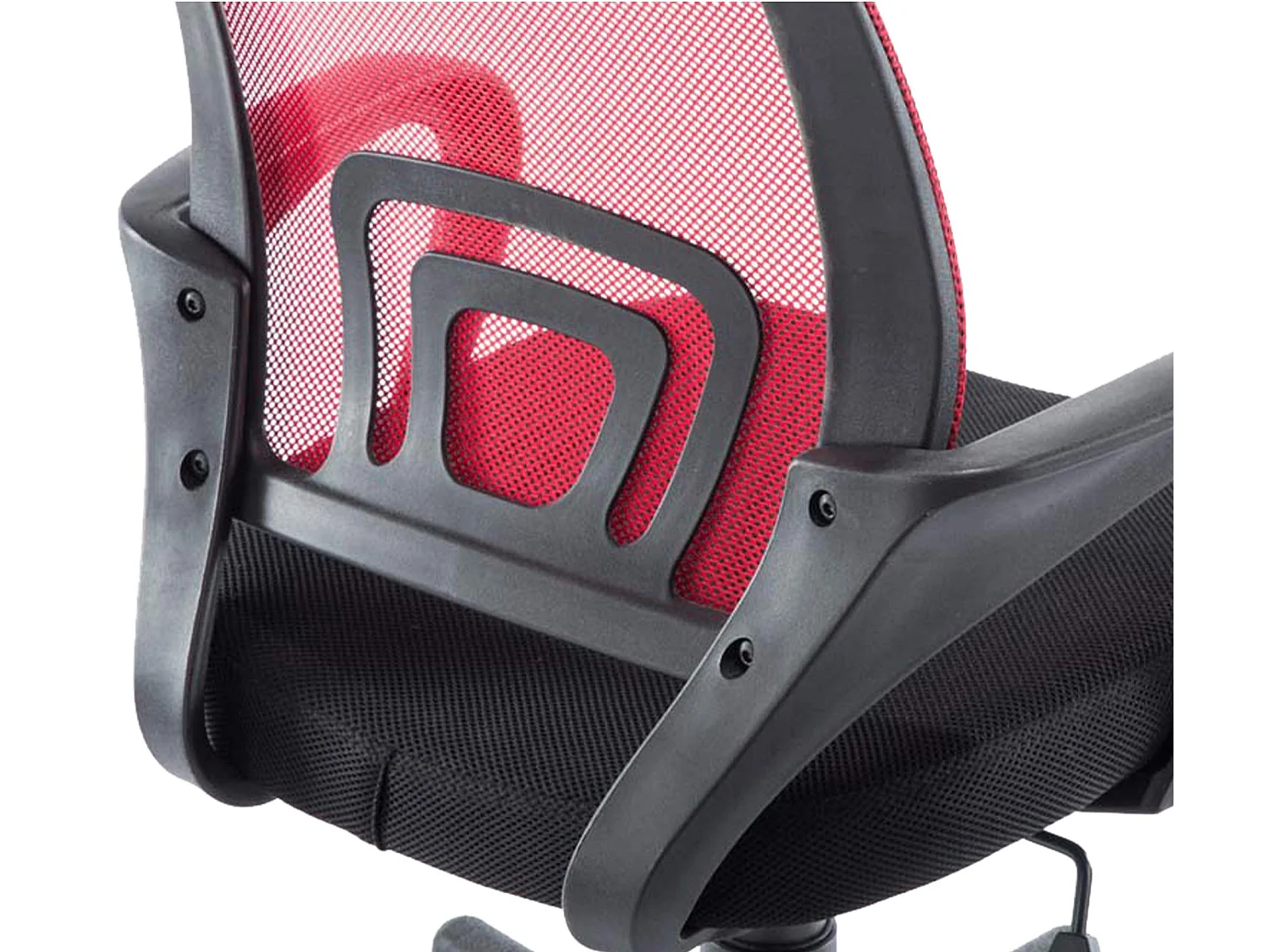 Chaise de bureau - Similicuir & Chrome - Rouge - Genius
