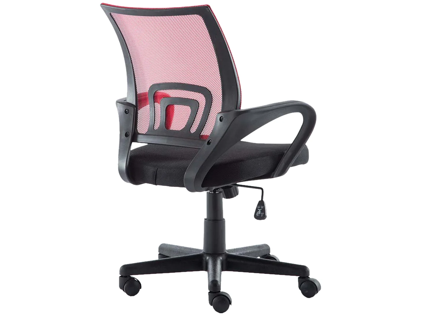 Chaise de bureau - Similicuir & Chrome - Rouge - Genius