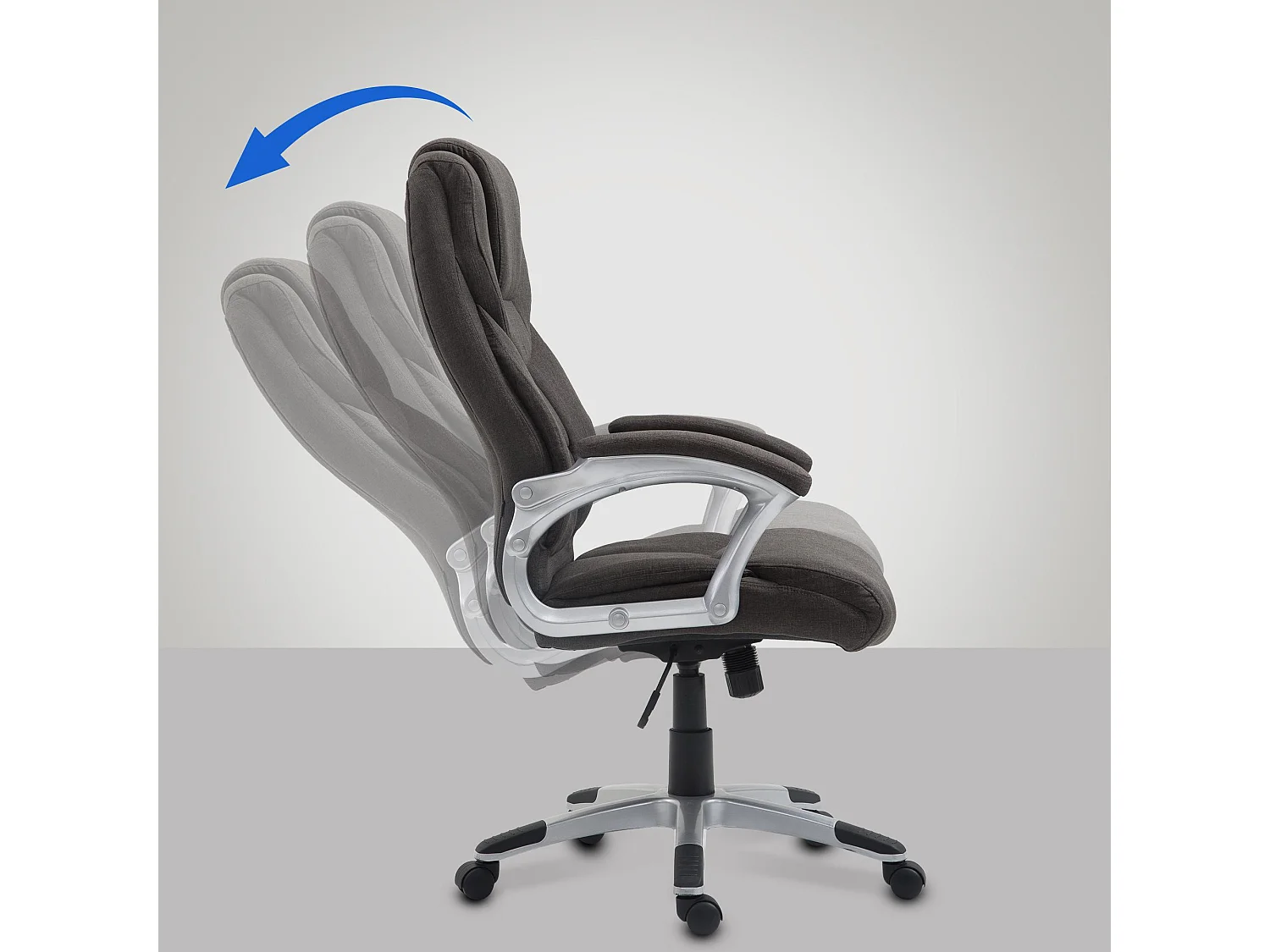 Chaise de bureau - Tissu & Plastique - Gris foncé - Texas V2