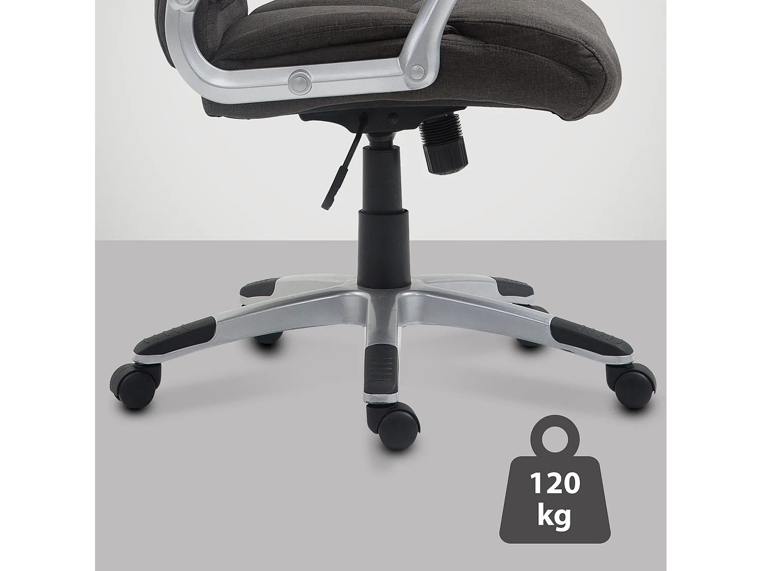 Chaise de bureau - Tissu & Plastique - Gris foncé - Texas V2