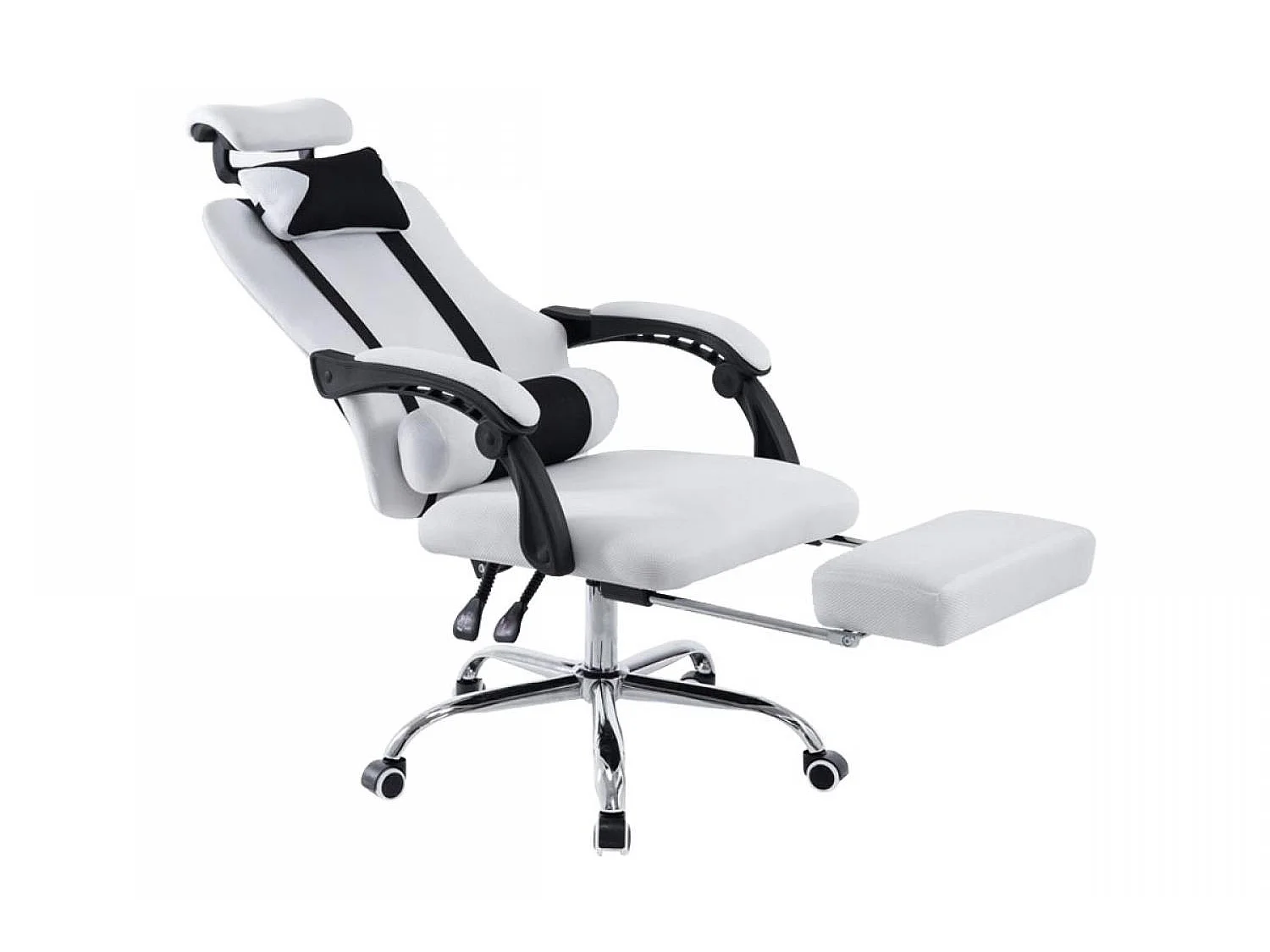 Bureaustoel - Kunstleer & Metaal in chroomoptiek - wit - Fellow