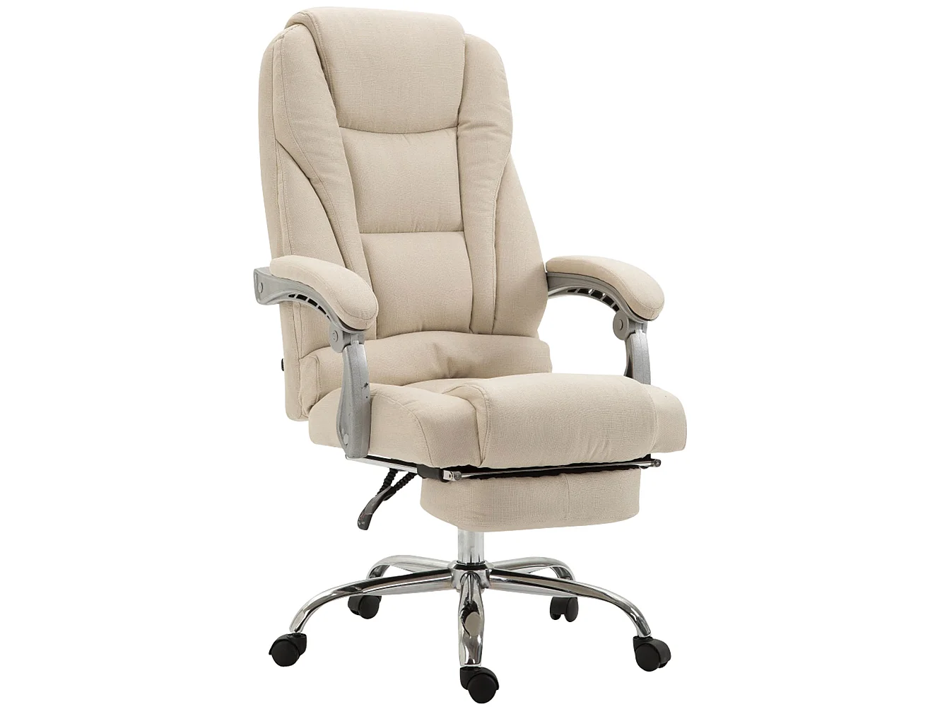 Bürosessel - Stoff & Metall in Chromoptik - creme - Pacific