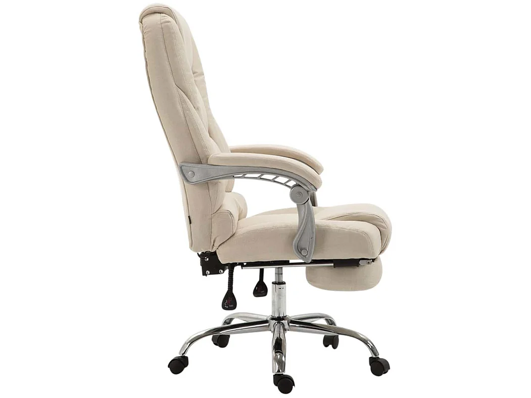 Bürosessel - Stoff & Metall in Chromoptik - creme - Pacific