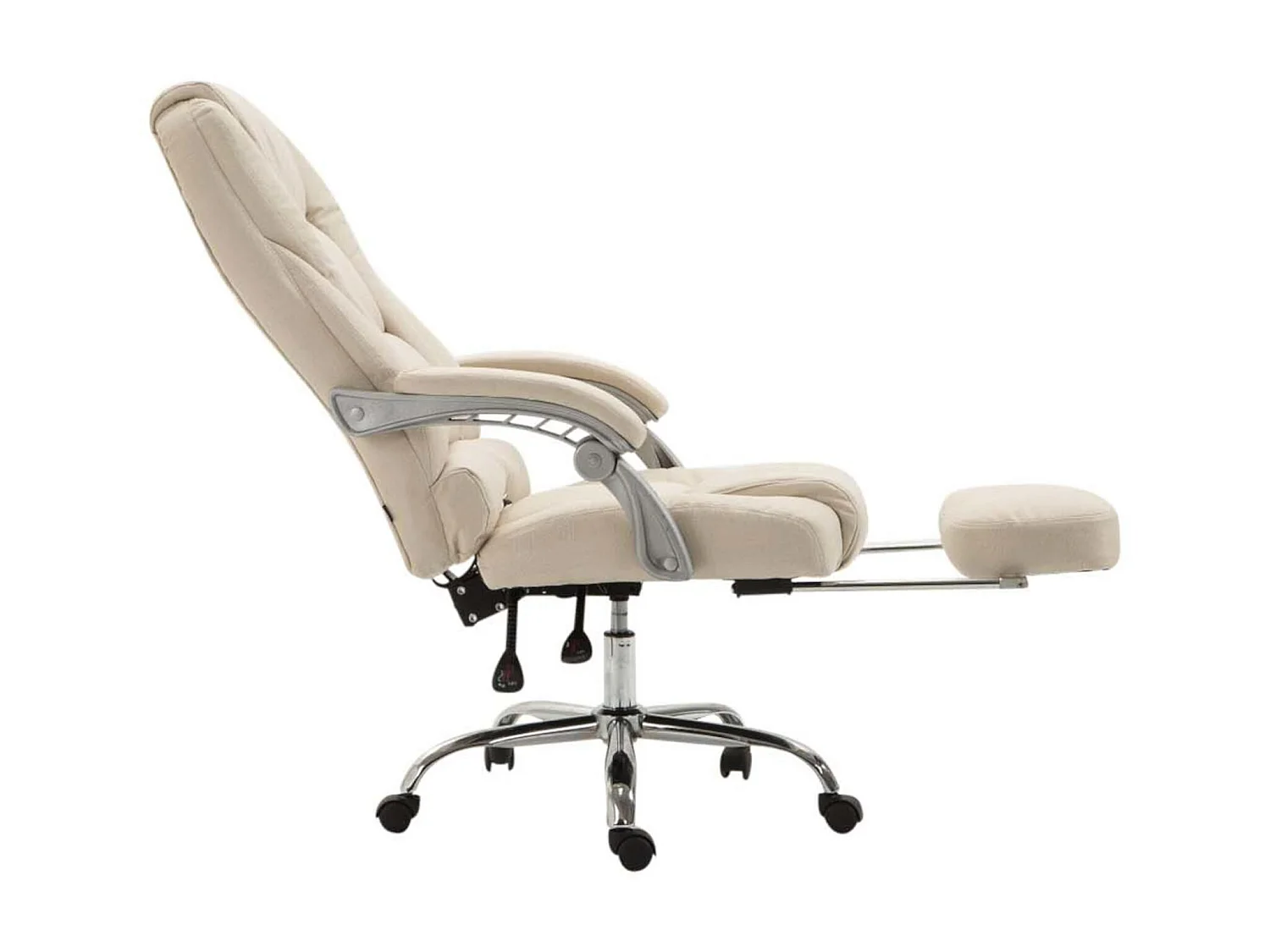 Bürosessel - Stoff & Metall in Chromoptik - creme - Pacific