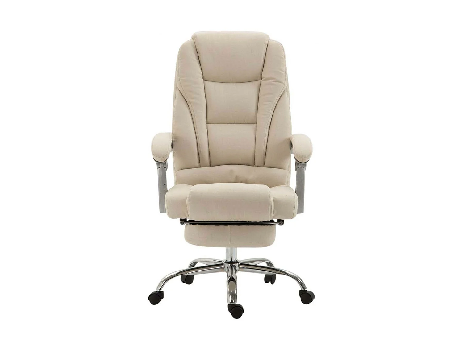 Bürosessel - Stoff & Metall in Chromoptik - creme - Pacific