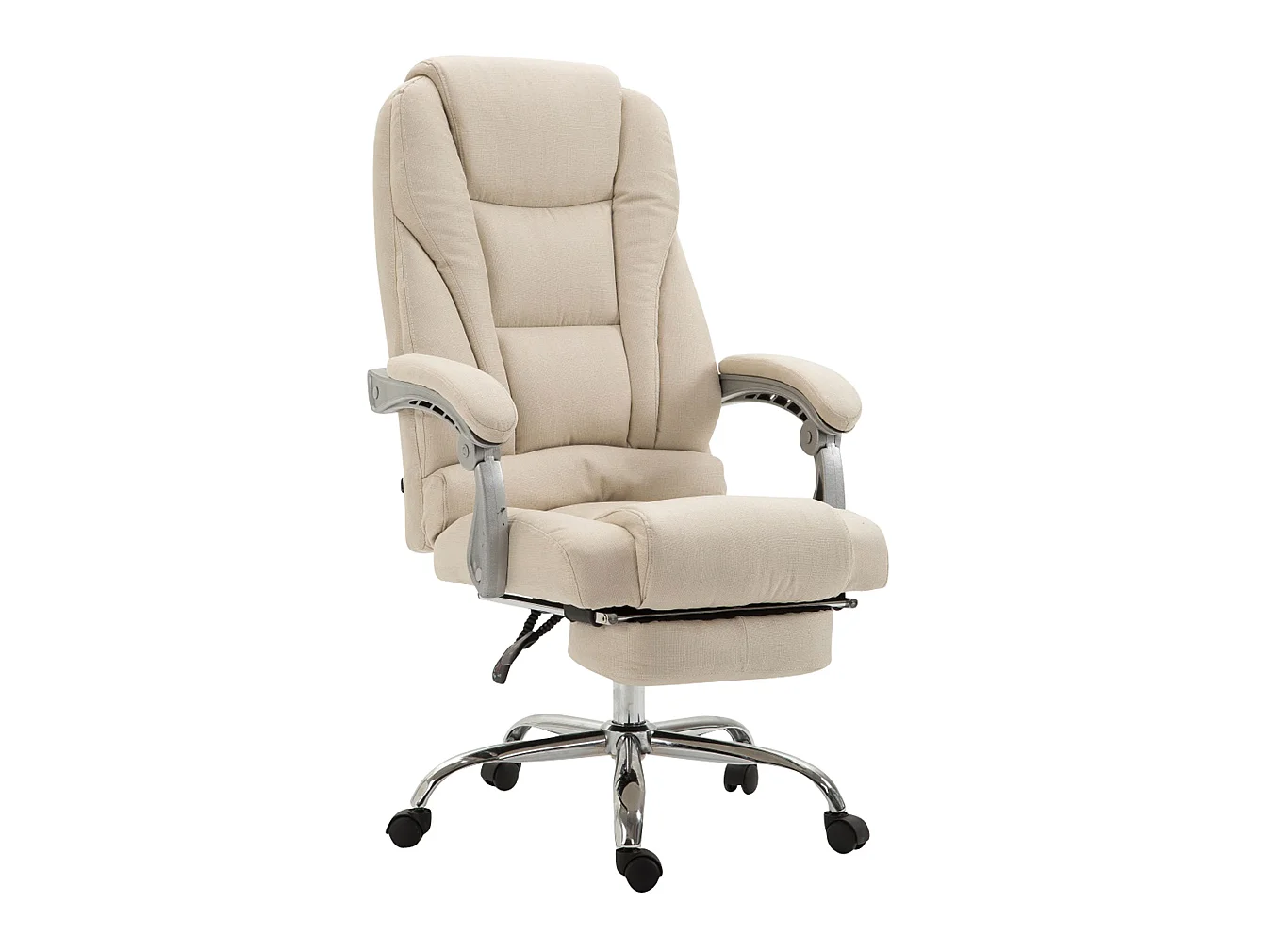 Bureaustoel - Stof & Metaal in chroomoptiek - creme - Pacific