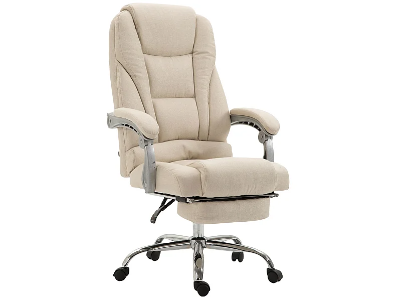 Bürosessel - Stoff & Metall in Chromoptik - creme - Pacific