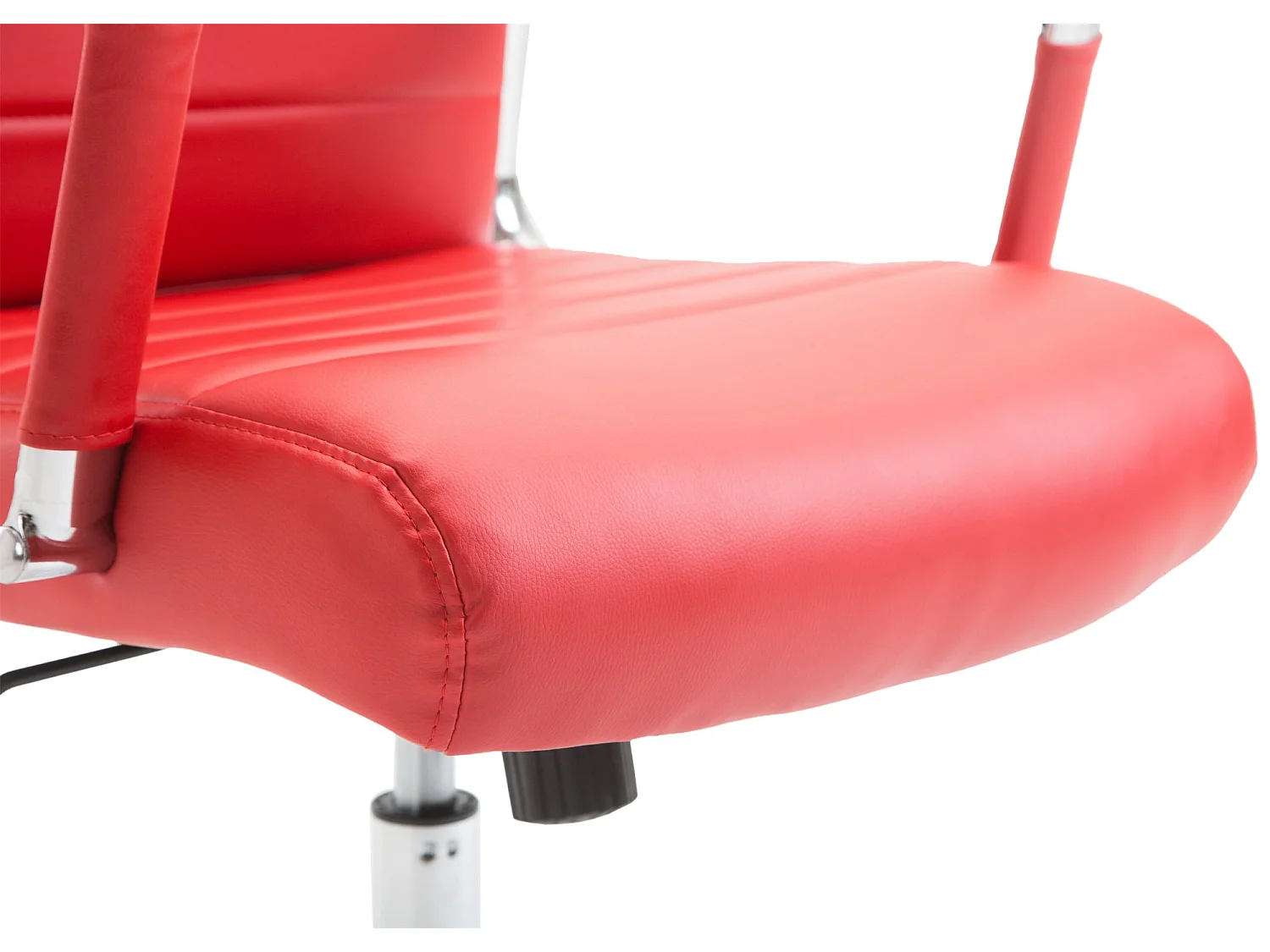 Bureaustoel - Kunstleer & walnoot - rood - Kolumbus