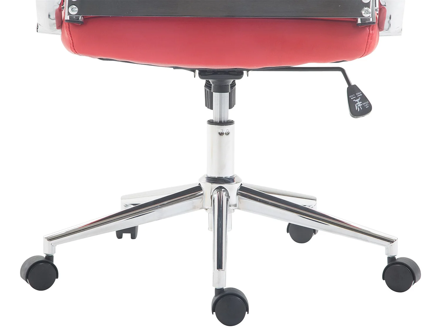 Bureaustoel - Kunstleer & walnoot - rood - Kolumbus