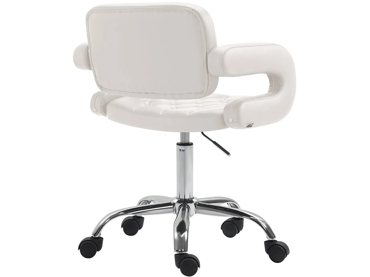 Bürostuhl - Kunstleder & Metall in Chromoptik - weiß - Dublin