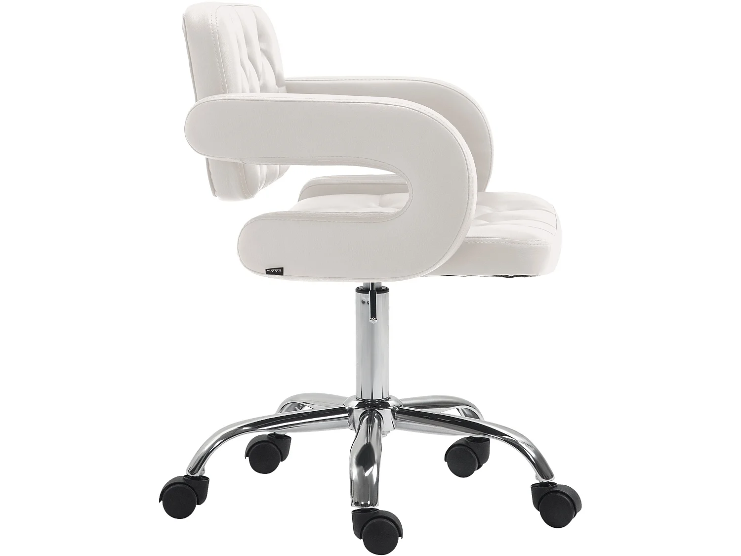 Bürostuhl - Kunstleder & Metall in Chromoptik - weiß - Dublin