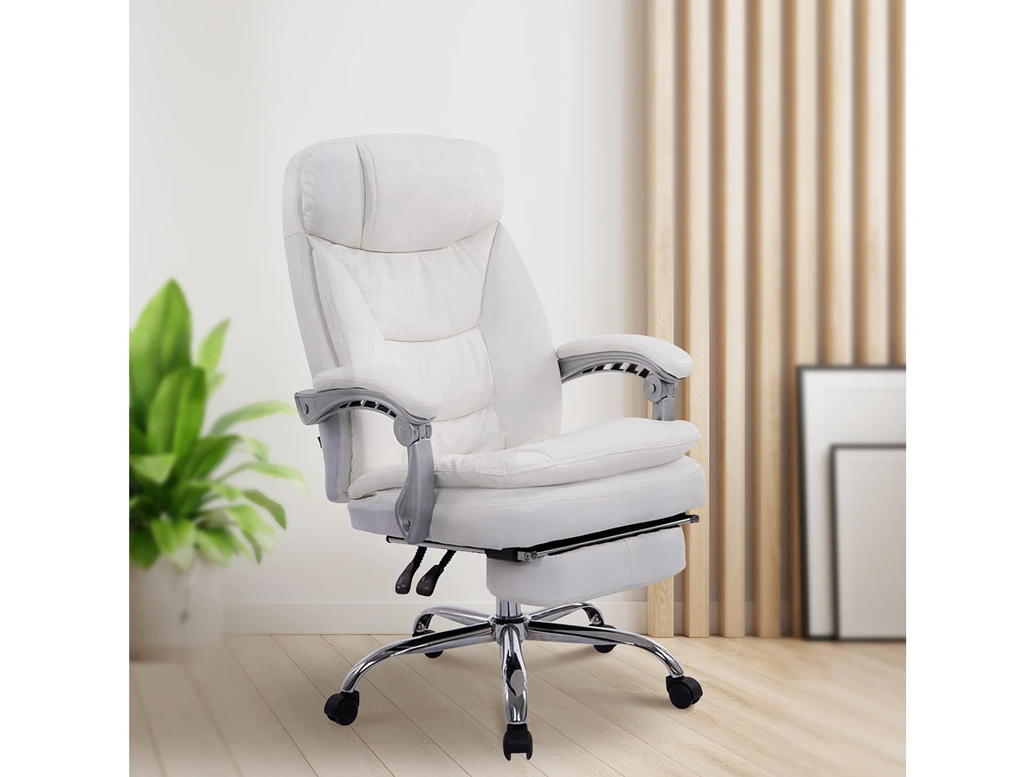 Chaise de bureau - Similicuir - Blanc - XL Troy