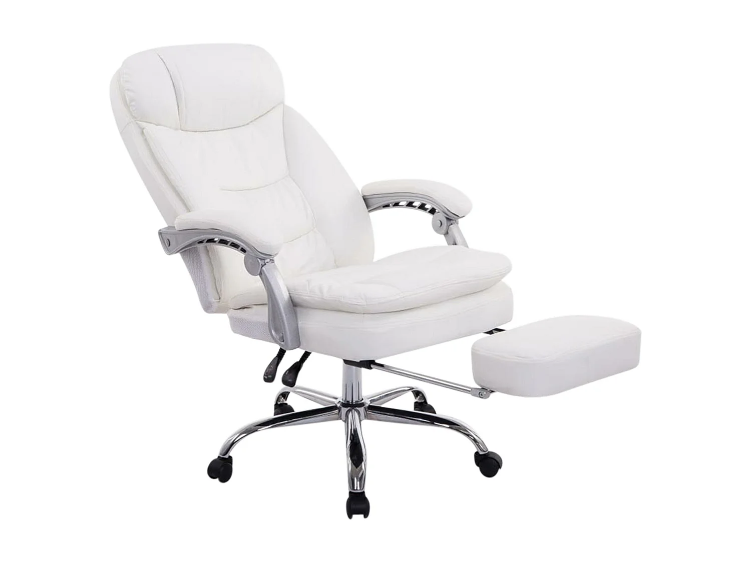 Chaise de bureau - Similicuir - Blanc - XL Troy