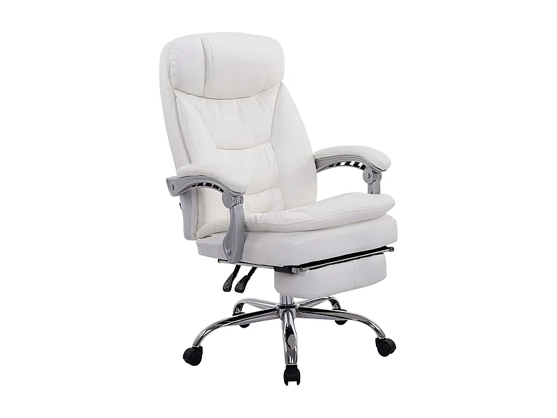 Chaise de bureau - Similicuir - Blanc - XL Troy