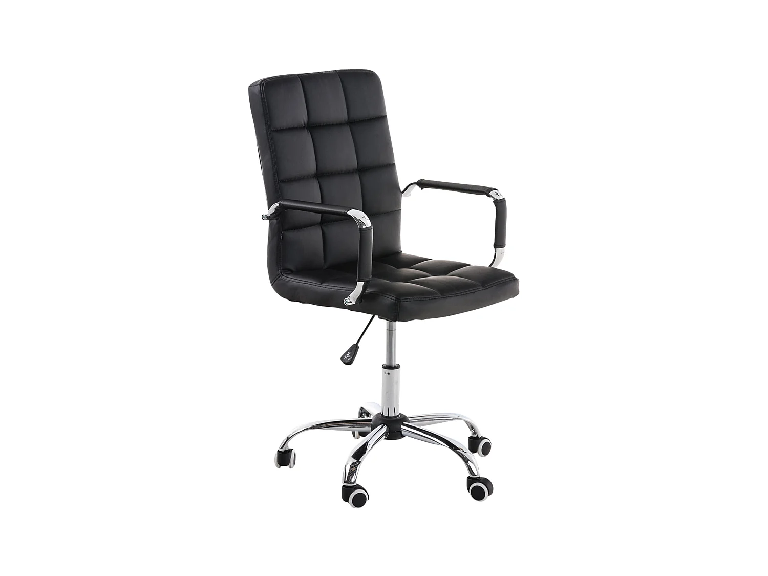 Chaise de bureau - Similicuir & Métal chromé - Noir - Deli V2