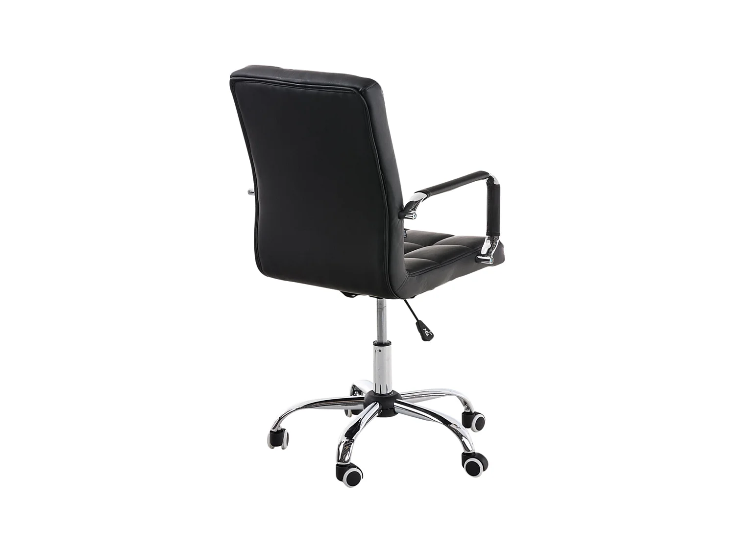 Chaise de bureau - Similicuir & Métal chromé - Noir - Deli V2