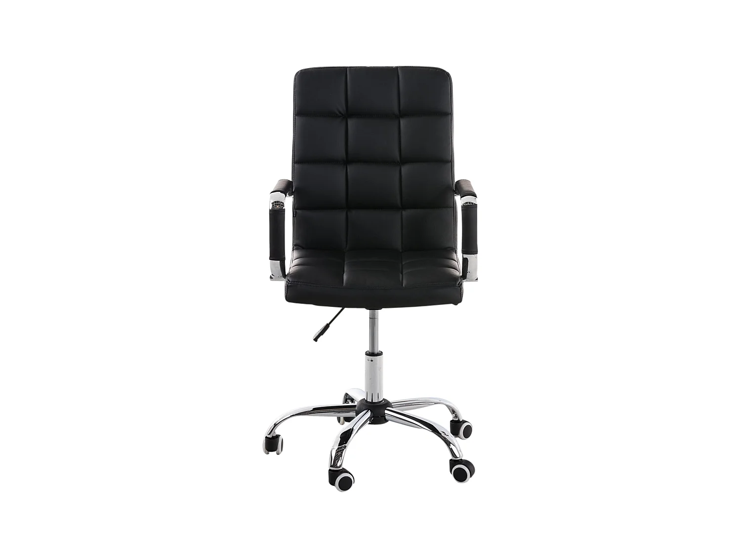 Chaise de bureau - Similicuir & Métal chromé - Noir - Deli V2