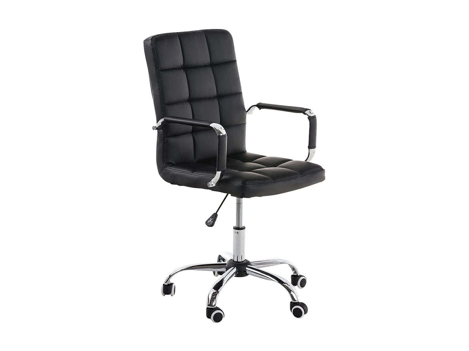 Chaise de bureau - Similicuir & Métal chromé - Noir - Deli V2