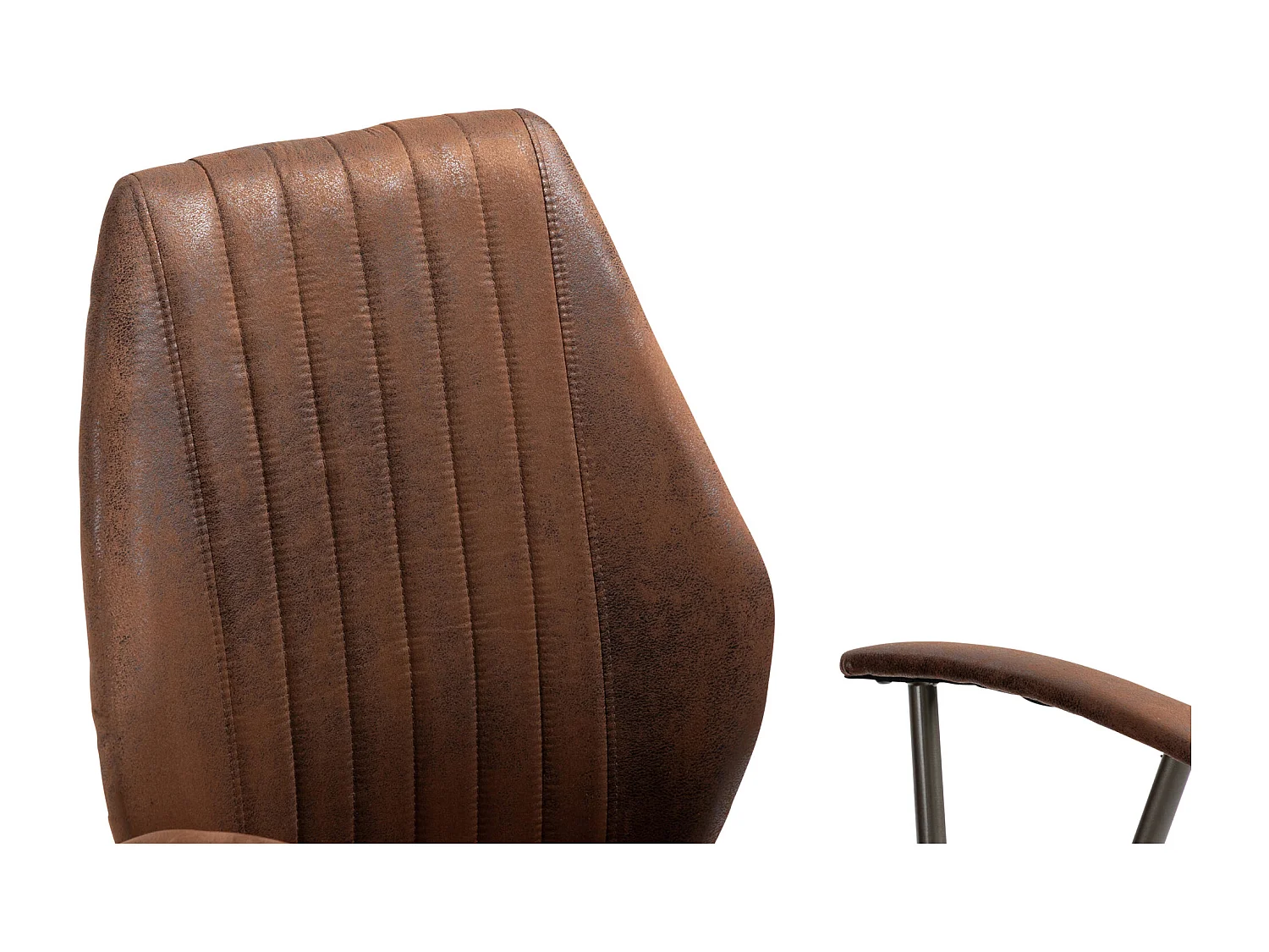 Chaise de bureau - Similicuir & Chrome - Cognac - Nampa