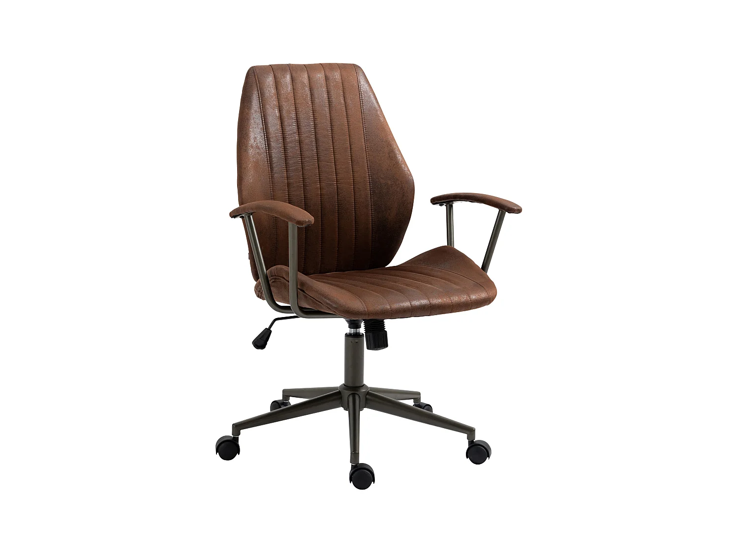 Chaise de bureau - Similicuir & Chrome - Cognac - Nampa