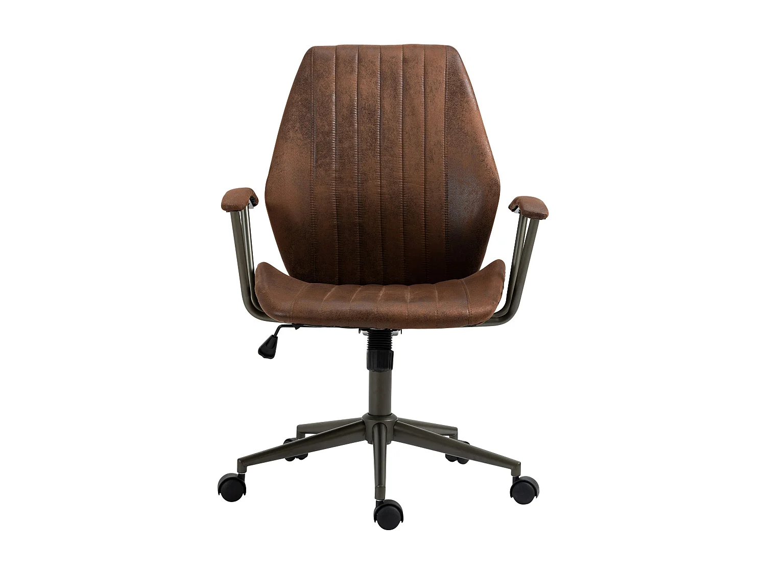 Chaise de bureau - Similicuir & Chrome - Cognac - Nampa