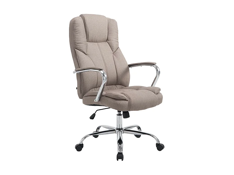 Chaise de bureau - Tissu & Blanc - Taupe - XXL Xanthos