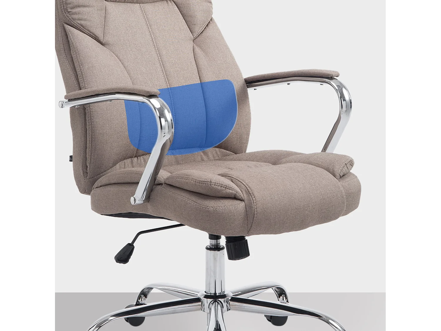 Bureaustoel - Stof & wit - taupe - XXL Xanthos