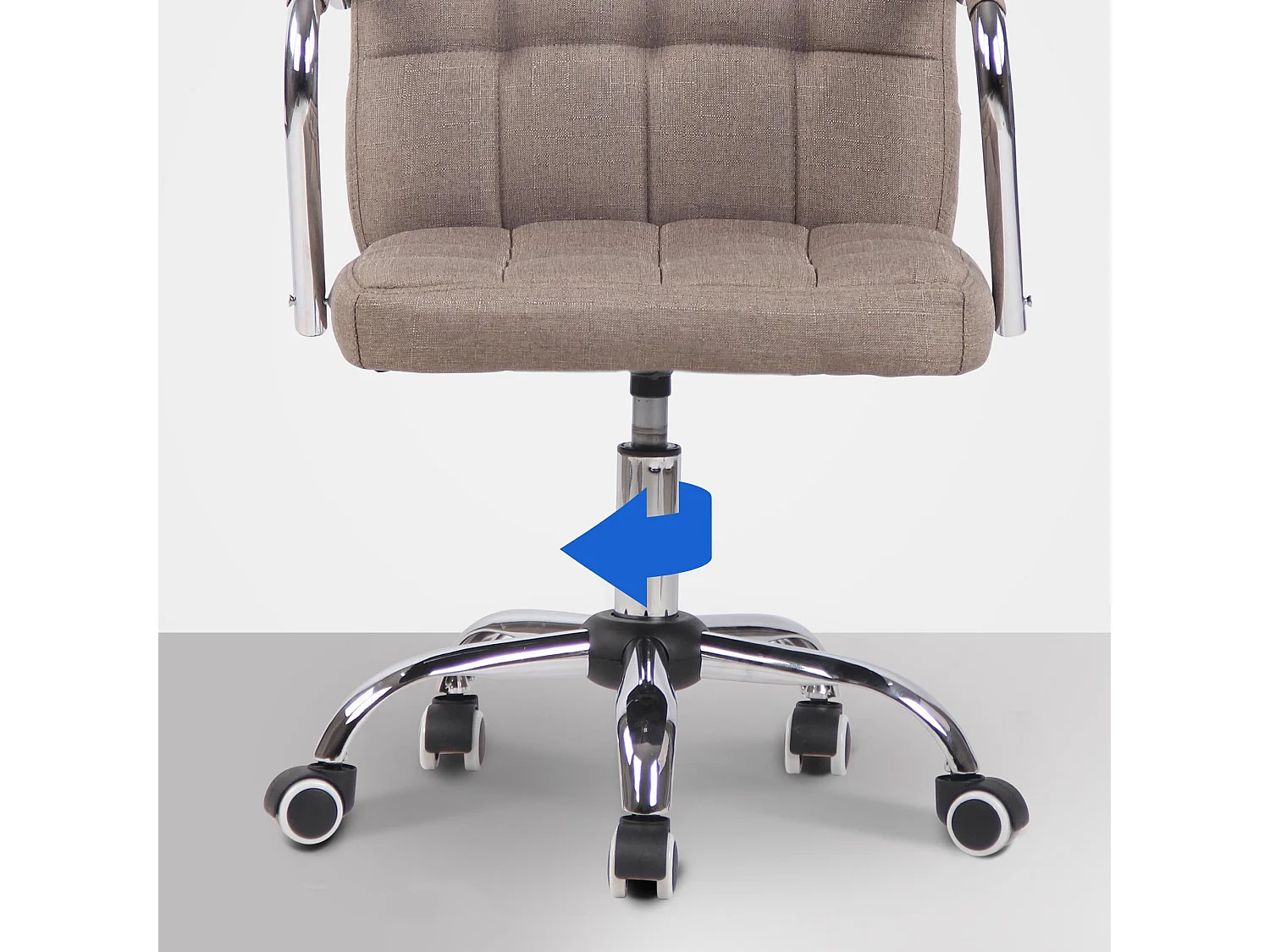 Bureaustoel - Stof & Metaal in chroomoptiek - taupe - Terni