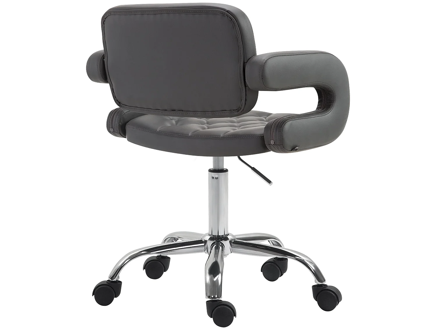 Chaise de bureau - Similicuir & Métal chromé - Gris - Dublin