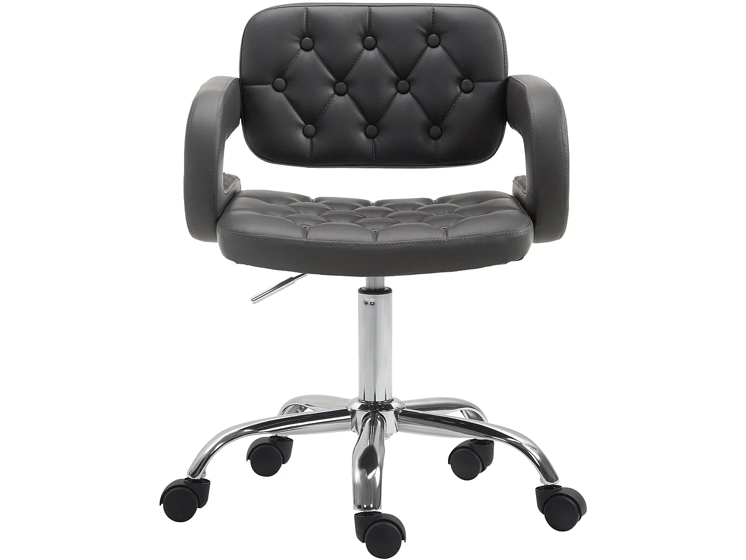 Chaise de bureau - Similicuir & Métal chromé - Gris - Dublin