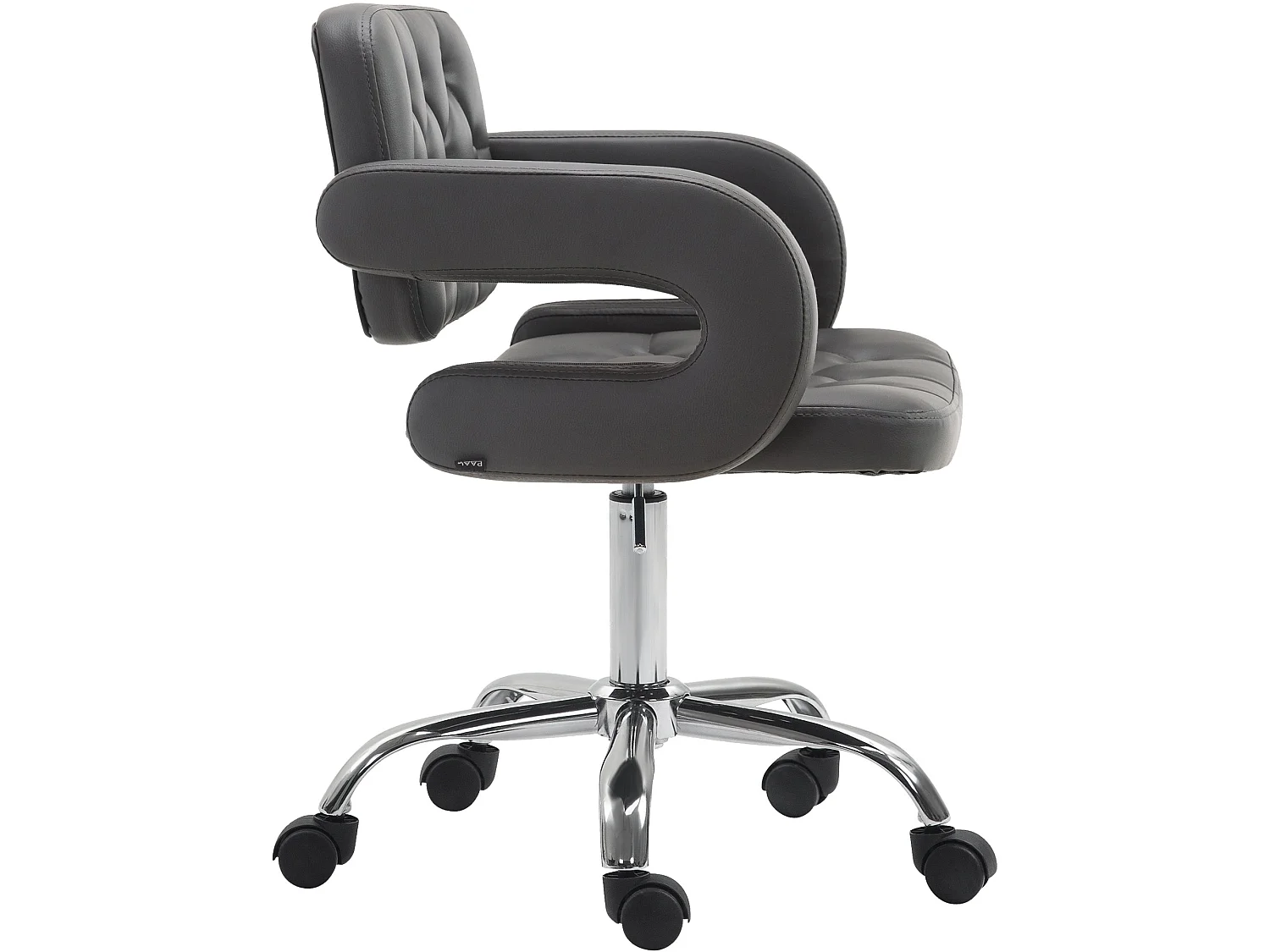 Chaise de bureau - Similicuir & Métal chromé - Gris - Dublin