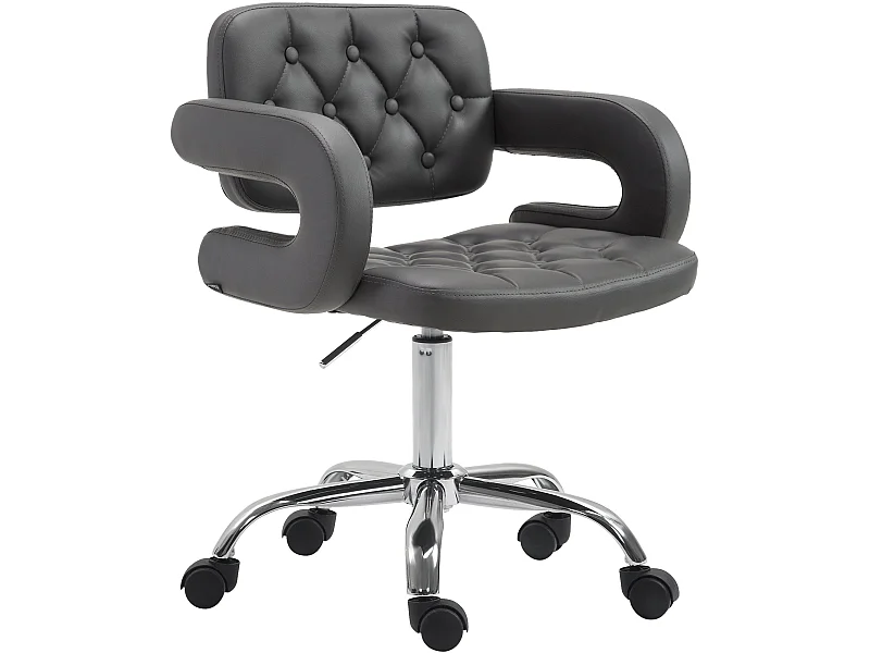 Bureaustoel - Kunstleer & Metaal in chroomoptiek - grijs - Dublin