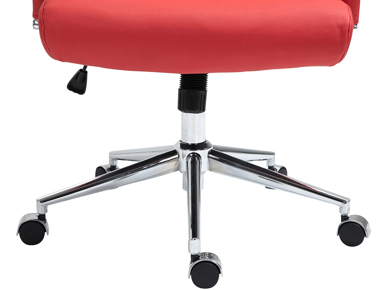 Bürosessel - Echtleder & grau - rot - Kolumbus