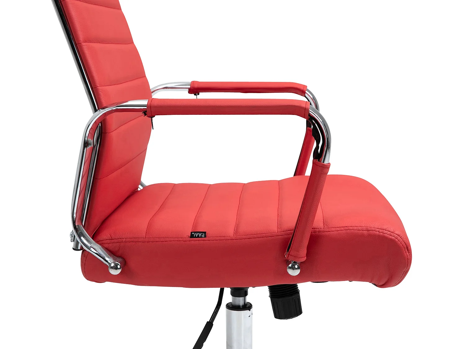 Bürosessel - Echtleder & grau - rot - Kolumbus