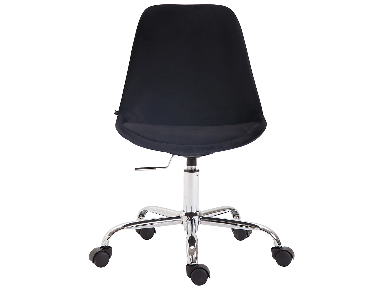 Chaise de bureau - Velours & Métal chromé - Noir - Toulouse