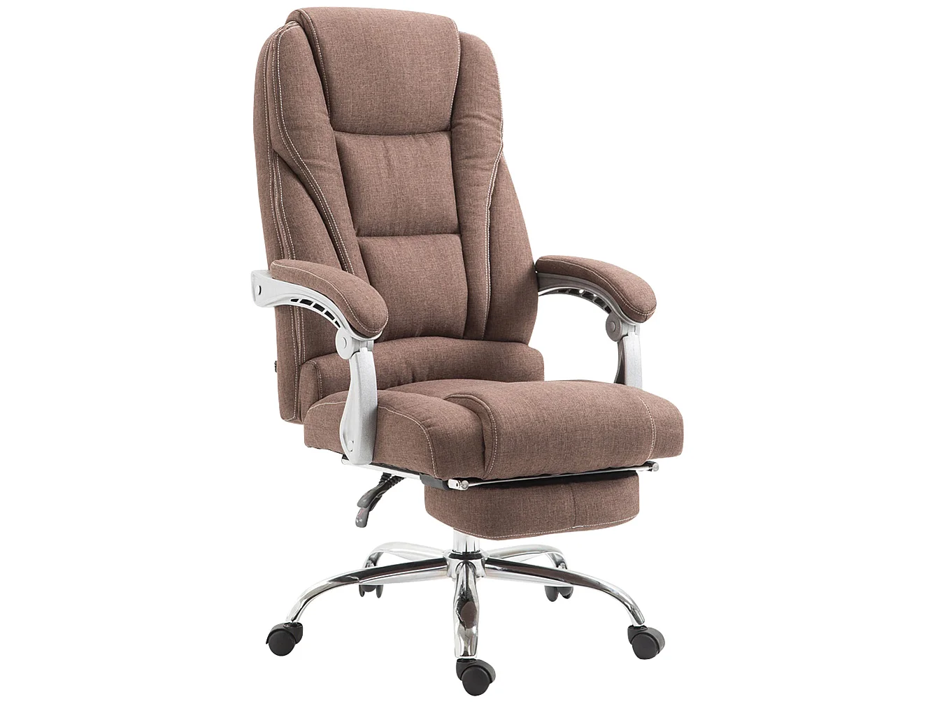 Chaise de bureau - Tissu & Métal chromé - Marron - Pacific