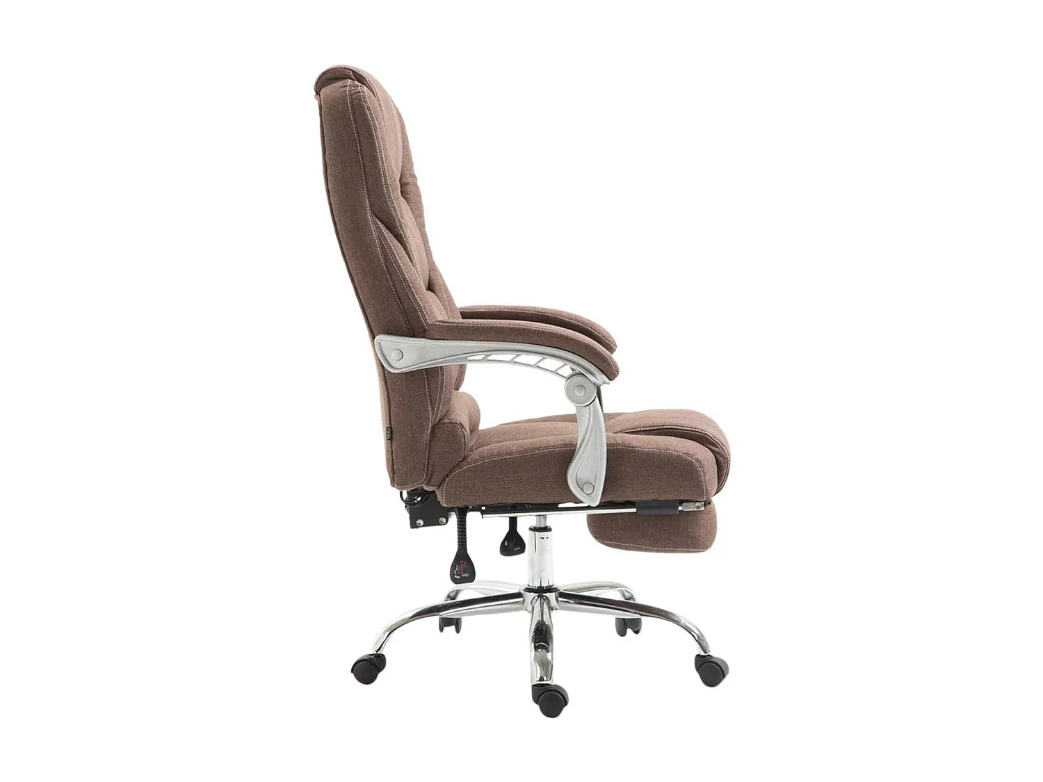 Chaise de bureau - Tissu & Métal chromé - Marron - Pacific