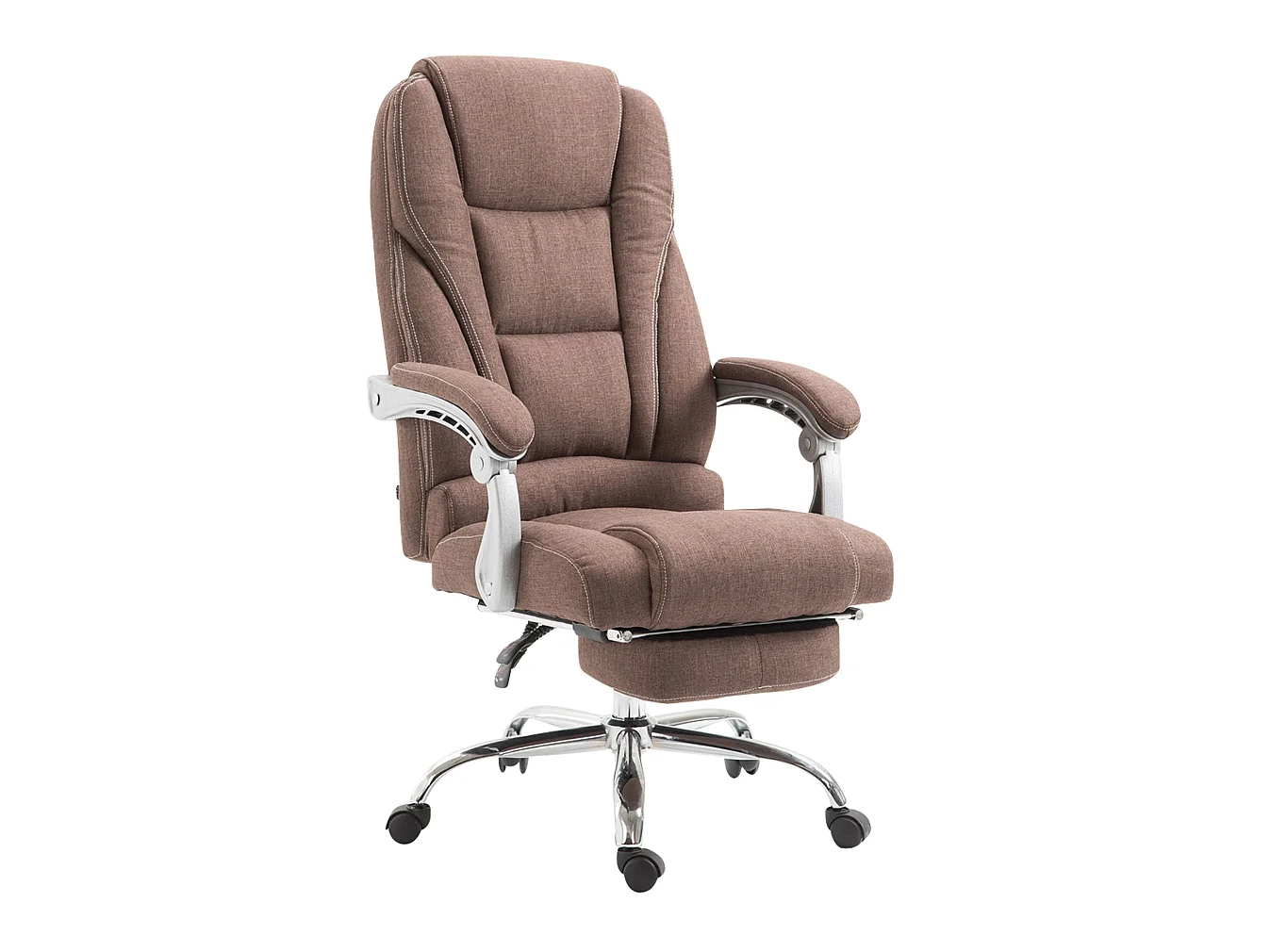 Chaise de bureau - Tissu & Métal chromé - Marron - Pacific
