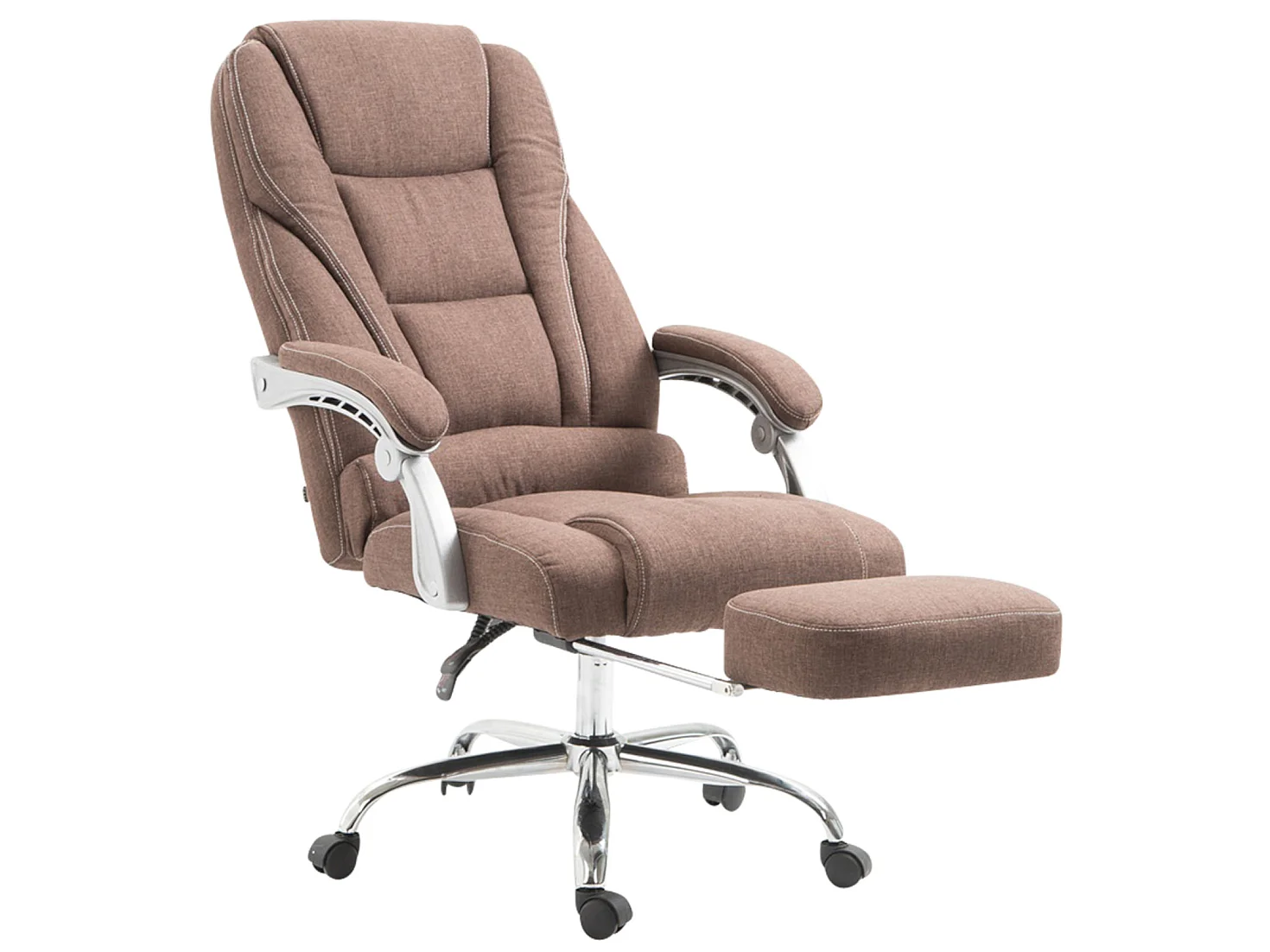 Chaise de bureau - Tissu & Métal chromé - Marron - Pacific