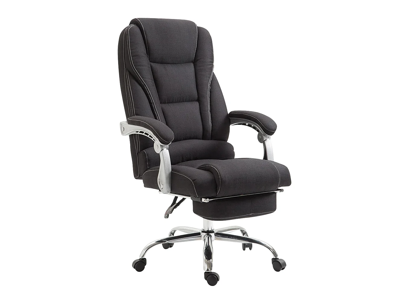 Chaise de bureau - Tissu & Métal chromé - Noir - Pacific