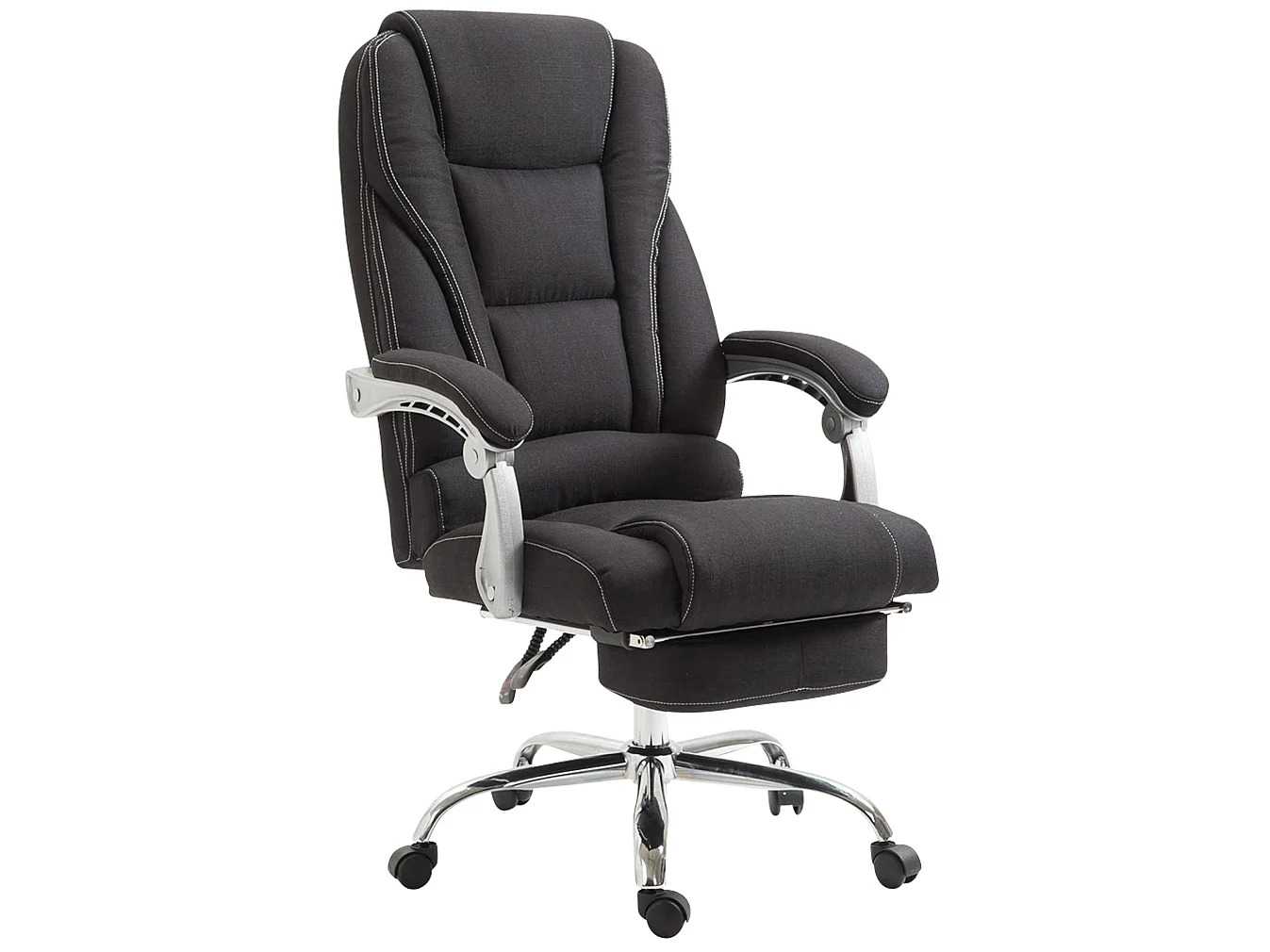 Chaise de bureau - Tissu & Métal chromé - Noir - Pacific