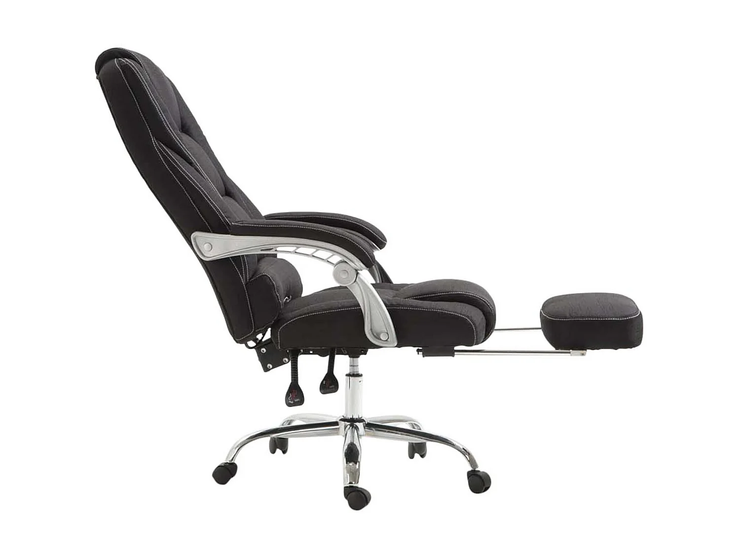 Chaise de bureau - Tissu & Métal chromé - Noir - Pacific