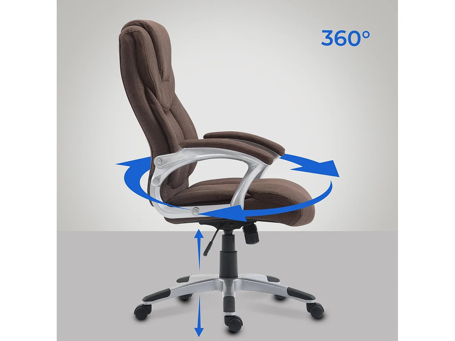 Chaise de bureau - Tissu & Plastique - Marron - Texas V2