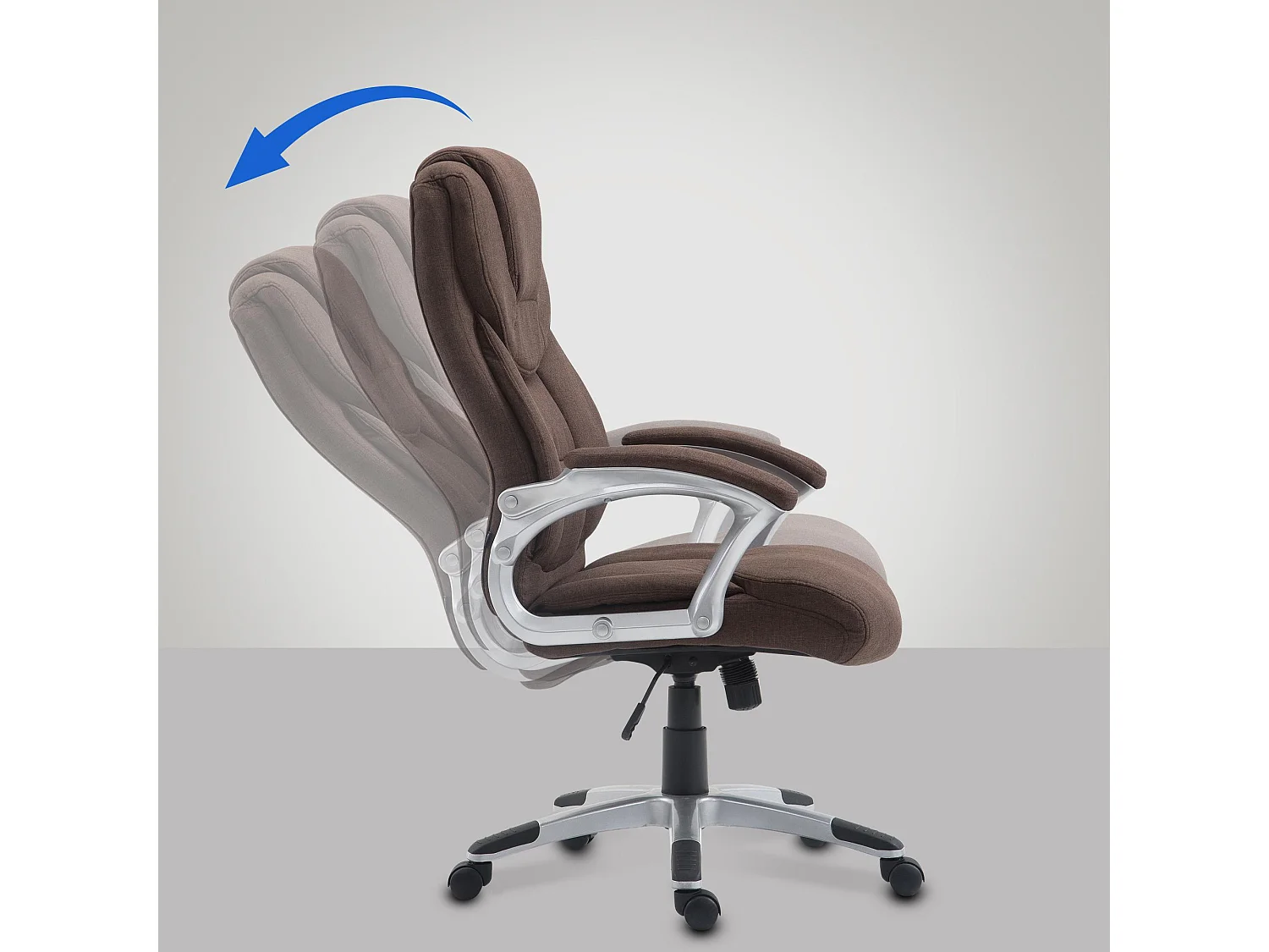 Chaise de bureau - Tissu & Plastique - Marron - Texas V2