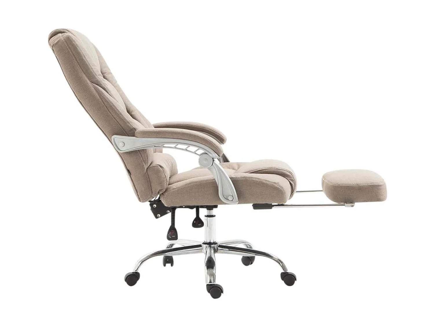 Bürosessel - Stoff & Metall in Chromoptik - taupe - Pacific