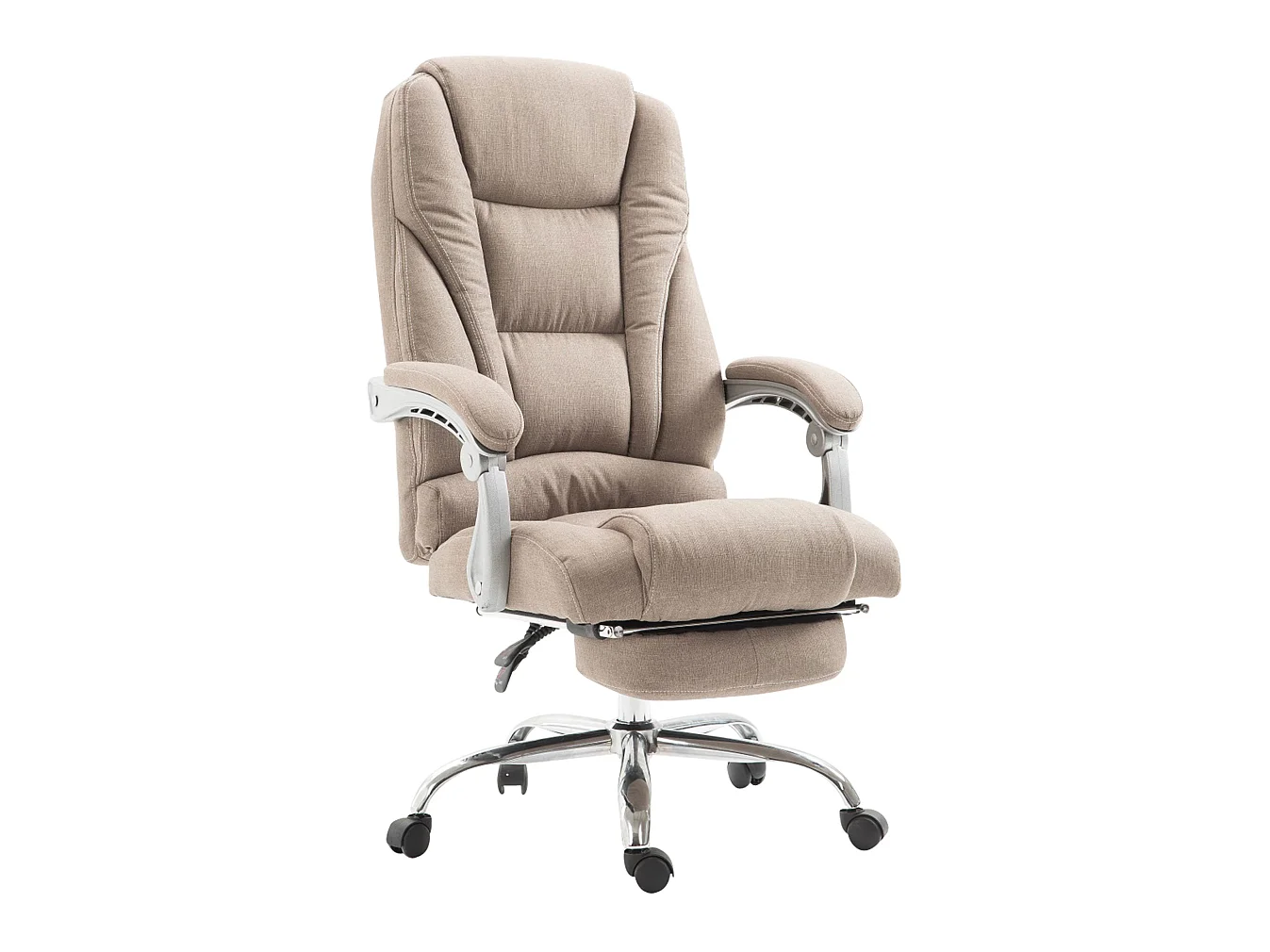 Chaise de bureau - Tissu & Métal chromé - Taupe - Pacific