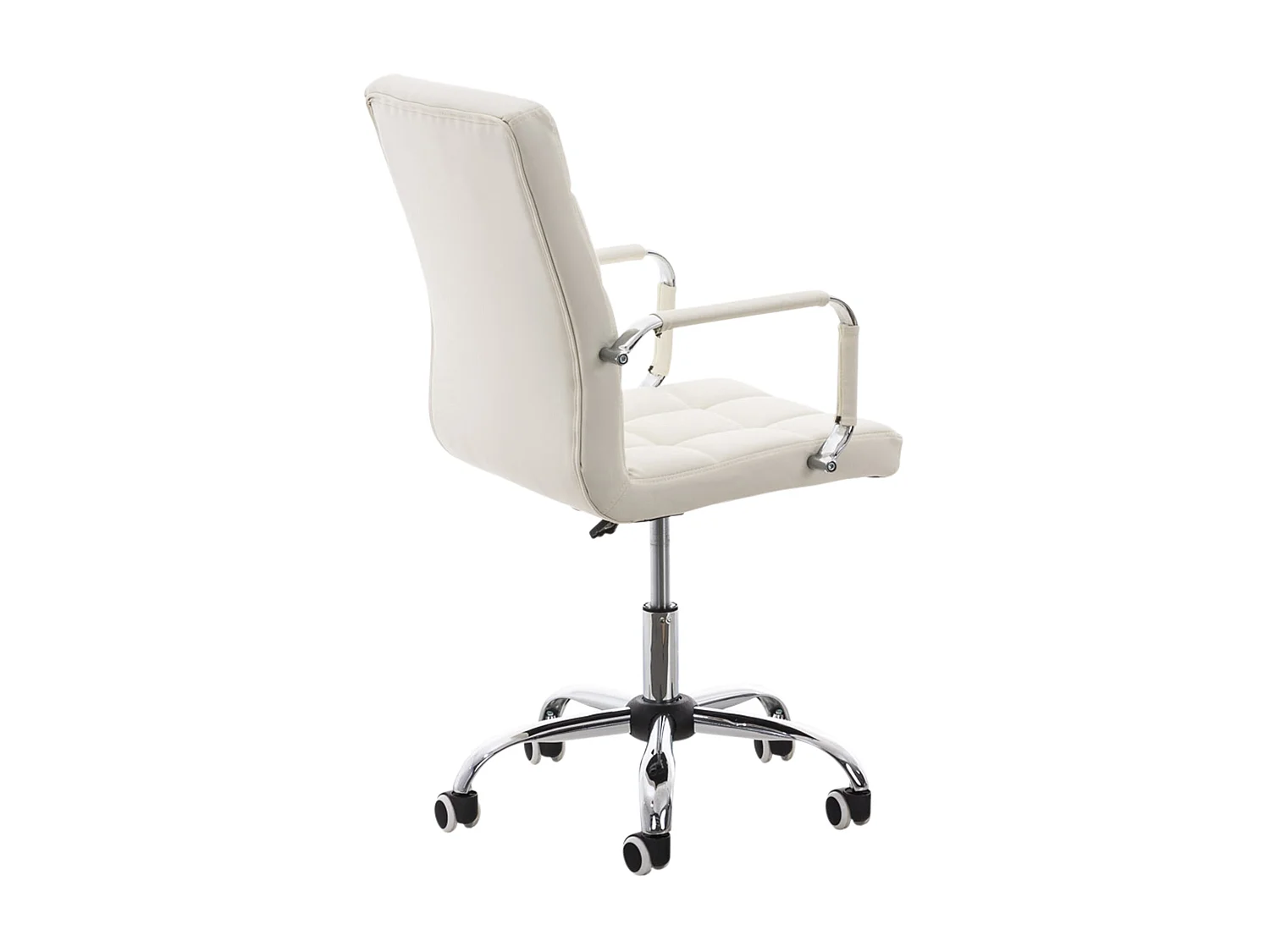 Chaise de bureau - Similicuir & Métal chromé - Blanc - Deli V2